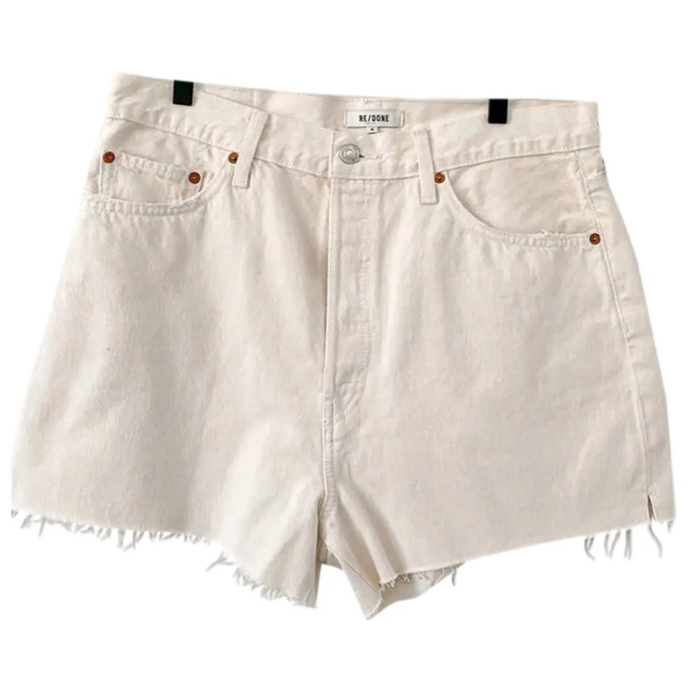 Re/Done Women's White Mini Shorts